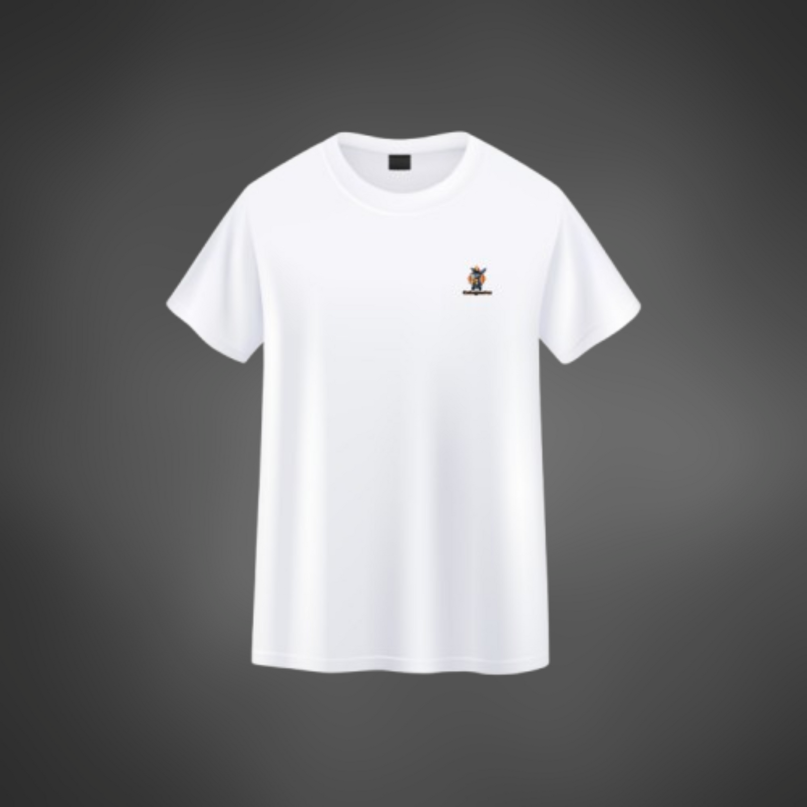 T-shirt Feria Catagnoles en coton BIO blanc uni, avec le logo Catagnoles sur le devant, parfait pour vos soirées festives et personnalisations créatives.